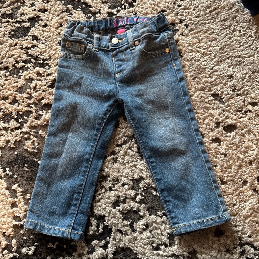 Girl THE CHILDRENS PLACE blue Denim Skinny Stretch Jeans Sz 18-24 Month